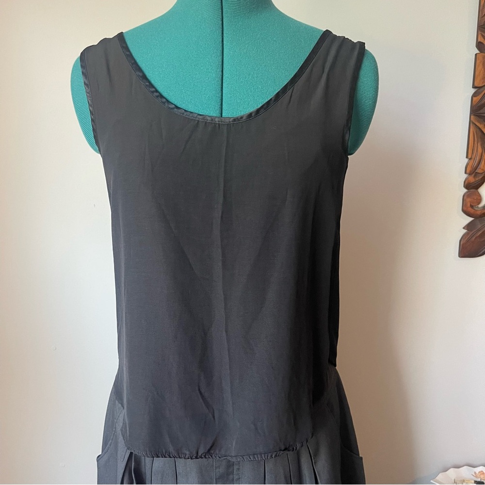 90s Anxiety Tank S solid black basic grunge alt staple
